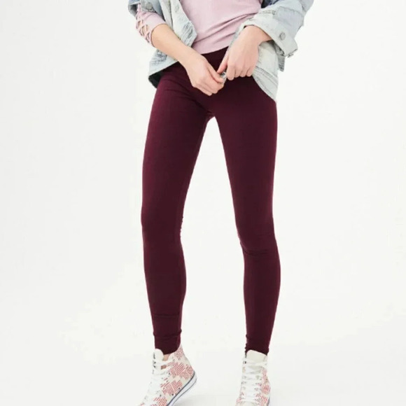 Aeropostale Mid-Rise Perfect Cranberry Large Legging Pant - Picture 1 of 10